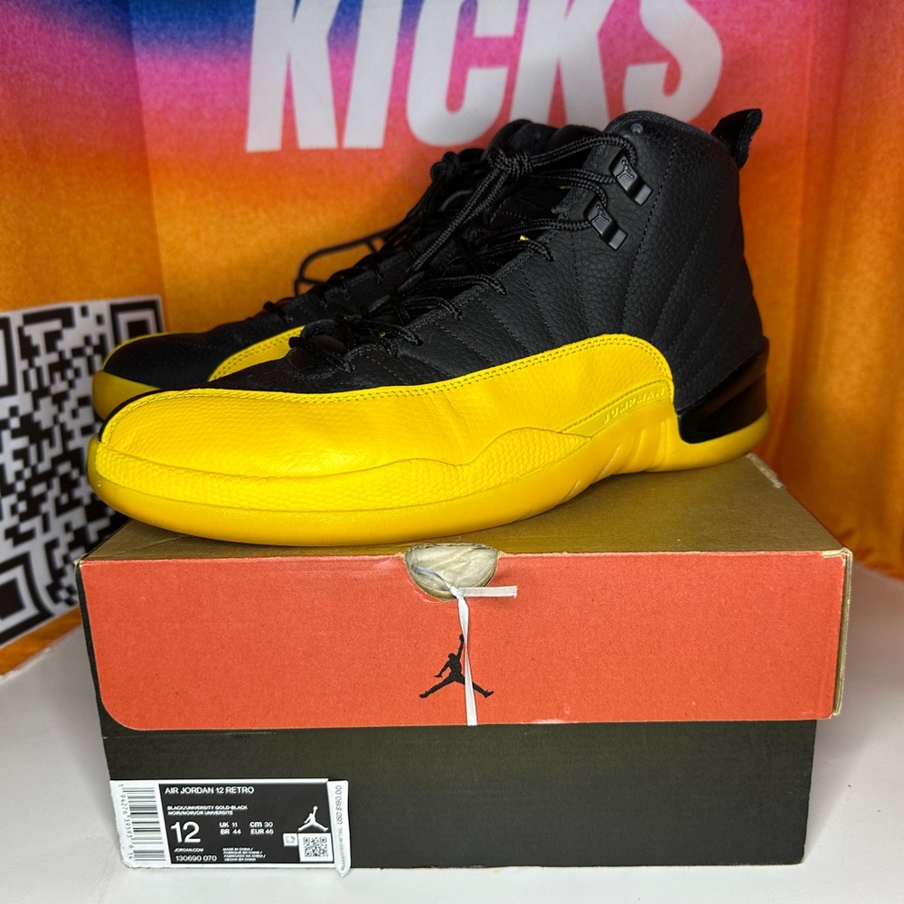 Jordan 12 Retro University Gold Size 12M Pre-loved